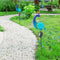 LED Solar Light Red Bird Peacock Lawn Stake Lamp Yard Art Garden Decor (B) Newly