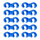 10pcs Bicycle Brake Gear Cable S Style Clips Pants Guide Line Hook (Blue)