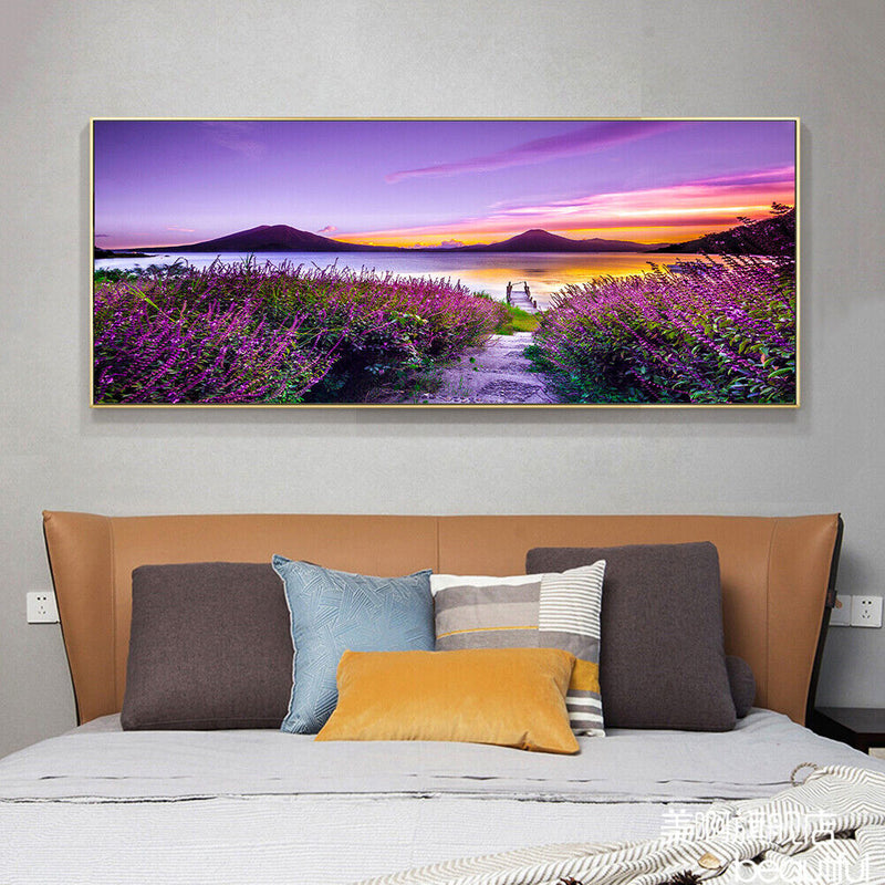 Lakeside Flower 5D DIY Diamond Painting Full Round Drill Embroidery Arts Picture