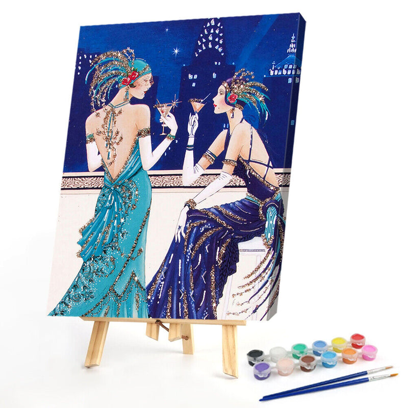 Oil Paint Lady By Numbers Coloring Picture Drawing