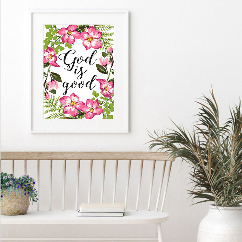 DIY Full Round Drill Diamond Painting Flower and Letter Handmade Room Decor Art