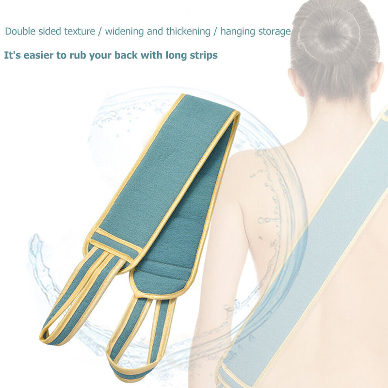 3pcs Bath Towel Shower Cleaning Back Scrubber Massage Brush Glove (Blue) Newly