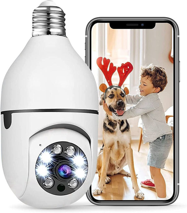with Two Way Audio Smart Motion Detection 1080P Wireless WiFi Light Bulb Camera