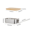 Stainless Steel Portable Wooden Cover Storage Box Food Container Lunch Box