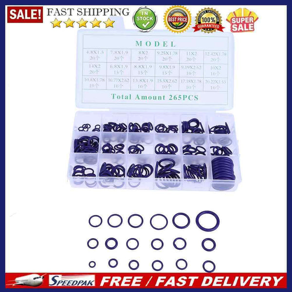 265pcs Universal 18 Size Auto Air Conditioning Seal Ring Refrigerant Repair Set