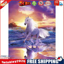 Full Drill Round Diamond Painting White Horse DIY Mosaic Craft Home Decor