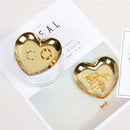 Heart Stainless Steel Ring Earring Necklace Jewelry Storage Tray Home Decoration