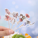 Birthday Fairy Girls Cake Topper Cupcake Decoration Flower Theme Angel Sticks