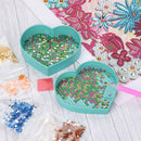 5D Diamond Painting Tray Plastic Heart Shape Drill Plate 7x7cm (Sky Blue)