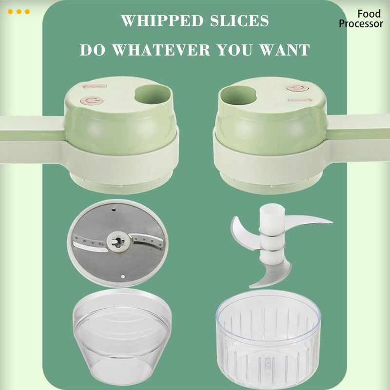 3in1 Handheld Electric Vegetable Cutter Set Durable Crusher Kitchen Tool`