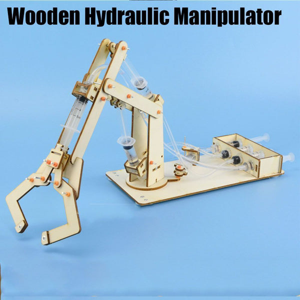 Wooden Physics Learning Hydraulic Excavator Educational Kits Science Experiment