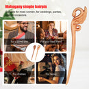 Wood Hair Sticks Chinese Hair Chopsticks for Buns Wooden Carved Long Fork Pen