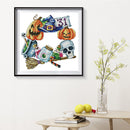 Partial Cross Stitch DIY 14CT Counted Halloween Imp Wall Artwork Craft Kits