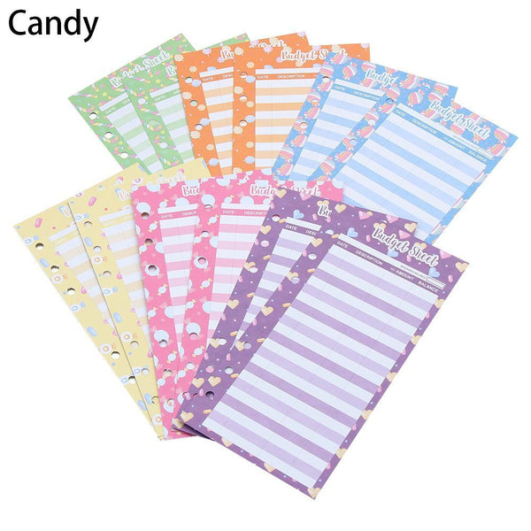 Wallet Candy Print School Office Tools Expense Tracker Binder Budget Sheets