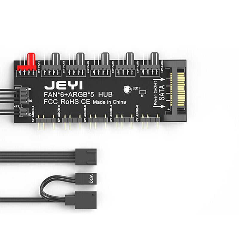 JEYI PWM Cooling Fan HUB Cooler Splitter Extension Adapter with 60cm Cable