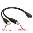 Usb 3.0 Female To 2 Usb Male Data Hub Power Adapter Y Charging Splitter N7 E7T2