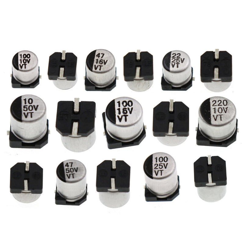 400pcs 1uF - 1000uF 6.3V-50V 24 Values SMD Aluminum Electrolytic Capacitors Kit