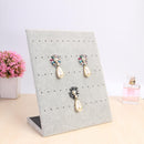 Necklace Display Board Jewelry Stud Earrings Stand Bracelet Showcase (Grey)