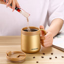 350ml Stainless Steel Portable Coffee Water Cup with Handle Lid Vacuum Flask Mug