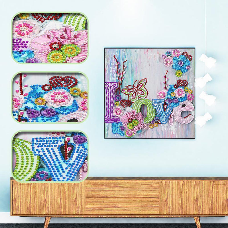 5D DIY Special Shaped Diamond Painting Love Cross Stitch Kit Home Bedroom Decor