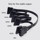 5Molex 4 Pin 1 to 5 SATA 15 Pin Hard Drive Power Supply Splitter Cable 78cm