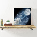5D Rhinestone Pictures DIY Moon Wolf Full Round Drill Diamond Painting Craft Kit