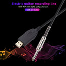 USB Guitar Cable USB Male to 6.35mm 1/4 TS Mono Connector Adapter Cord (2m)