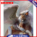 White Winged Lion Oil Paint By Numbers Kits Canvas DIY Hand Painted Wall Picture