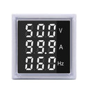 Square LED Digital Voltmeter Voltage Current Frequency Tester Meter (White)