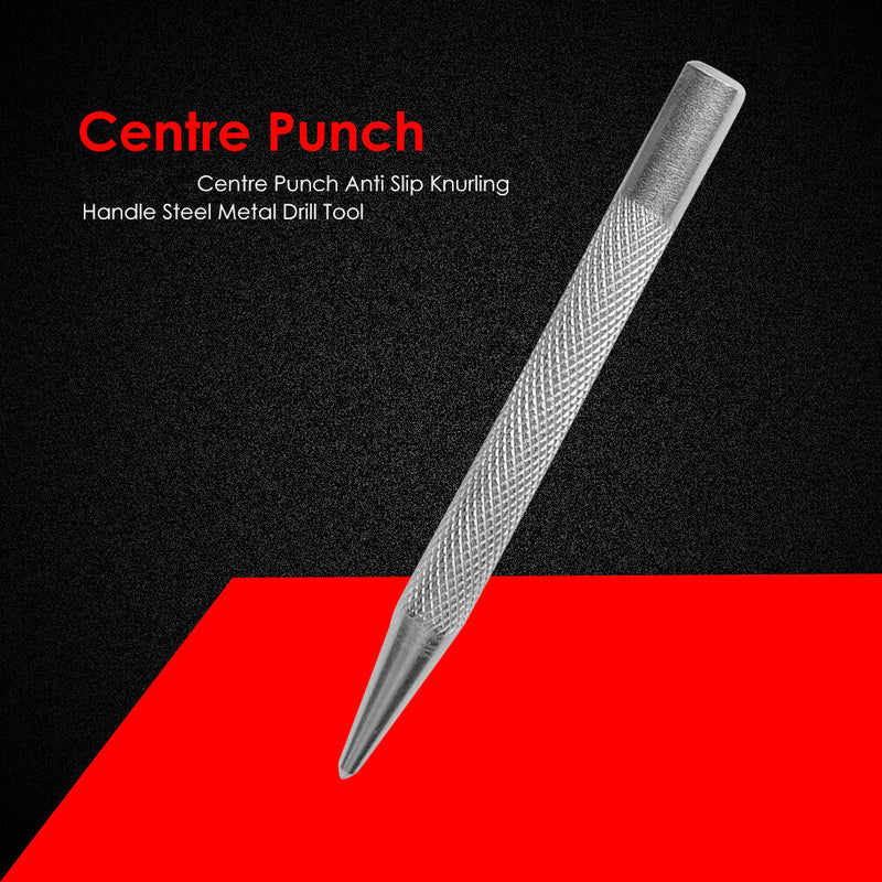 Automatic Centre Punch Anti Slip Knurling Handle Steel Metal Drill Tool Newly