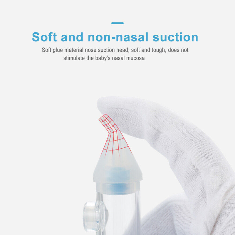 Silicone Baby Nose Cleaner Vacuum Sucker Infant Kids Nasal Aspirator (Blue)