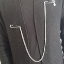 Hop Suit Accessory Minimalist Punk Brooches Cross Pendant Big Pins Long Chain