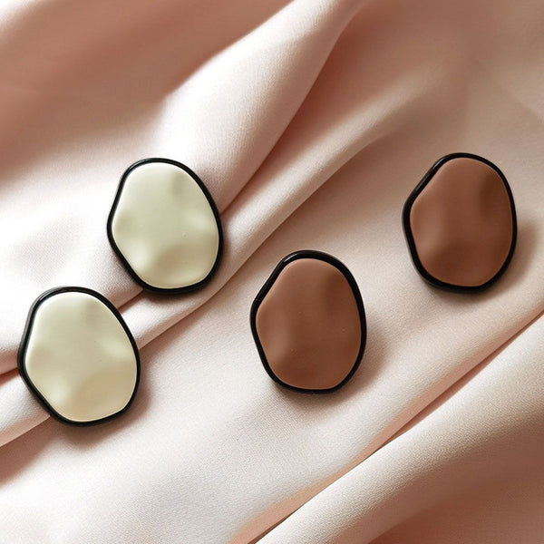Women Round Women Gift Enamel Earring Geometric Stud Earrings Earrings Jewelry