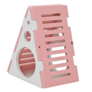 Wooden Colorful Hamster Nest Small Animals Playing Cage Sleeping Bed (Pink)