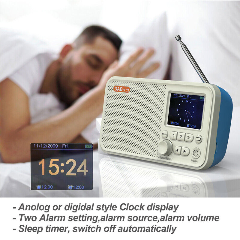 C10 2.4 inch Color LCD Screen Digital Desktop Alarm Clock DAB DAB+ FM Radio