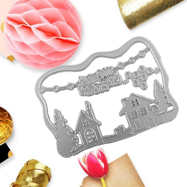 Metal Cutting Dies Cut Die Christmas Scene Scrapbook Stencil Paper Craft D1M1
