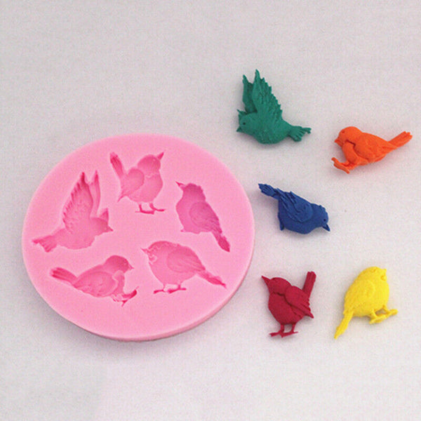 Bird Cake Decorating Silicone Mould Fondant Chocolate N5I5 Sugarcraft DIY L2E2