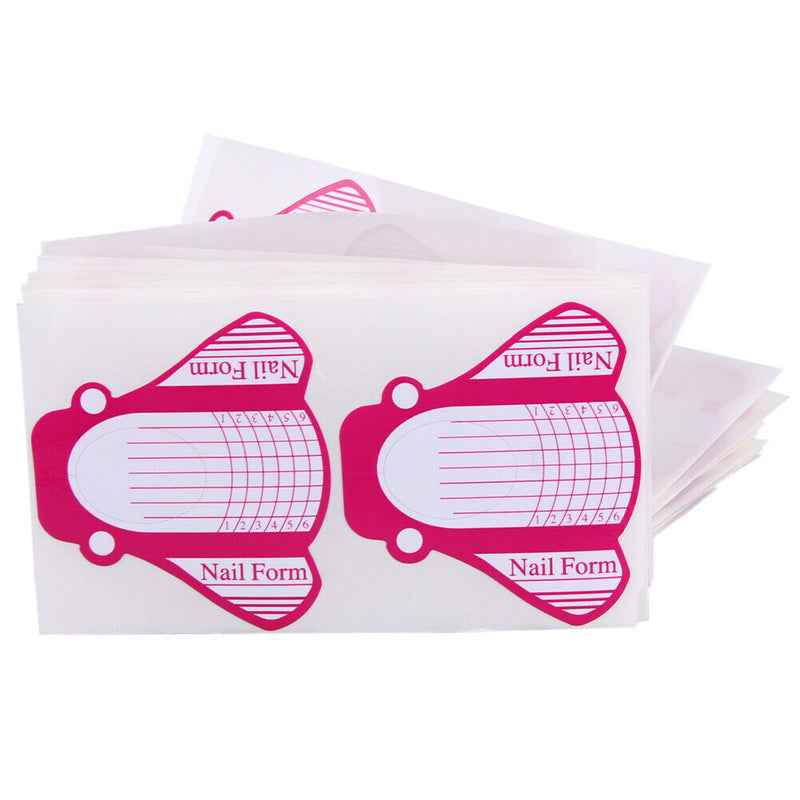 100pcs Nail Forms for Acrylic UVgel Nail Art Tip Guide Extension