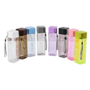 Water Bottle Square Fruit Tea Drink Transparent Sport non-toxic Tasteless Y1L8