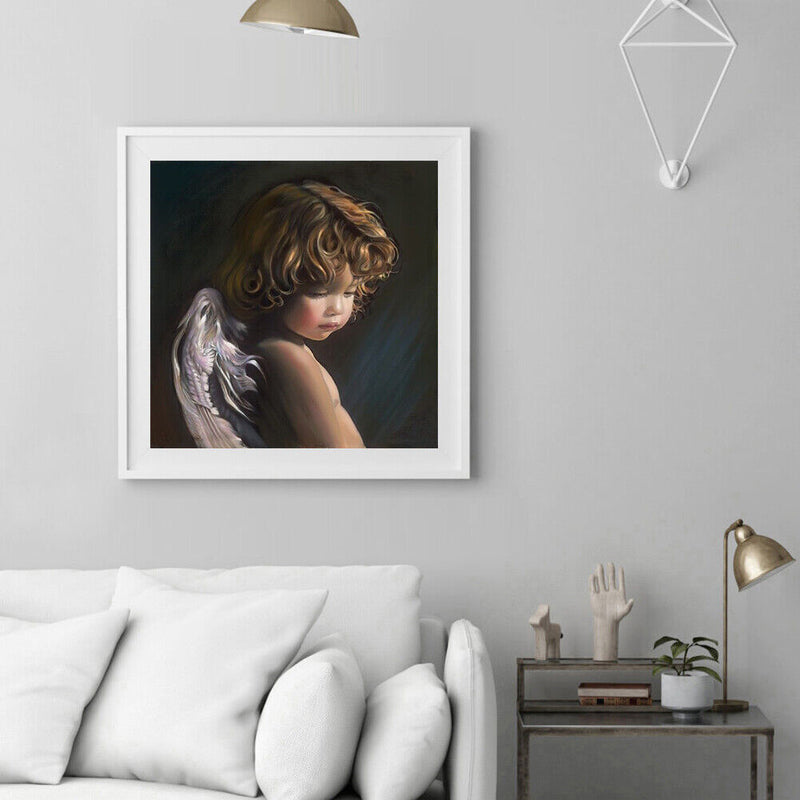 Little Angel Drawing Frameless DIY Oil Paint by Numbers Canvas Home Decor Newly