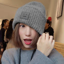 Winter Women Men Knit Ski Beanie Ball Wool Cuff Hat Ski Cap (Gray)