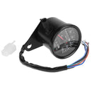 Universal LED Backlight Motorcycle Odometer KM/H Speedometer Gauge(Black) Newly
