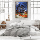 Landscape Digital Painting Hand Painted Canvas Halloween Night View Art Decor
