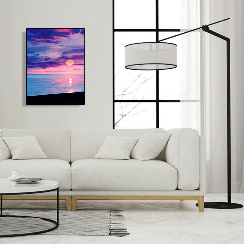 Painting By Numbers Kits Sunrise DIY Oil Coloring Canvas Paint Drawing Pict