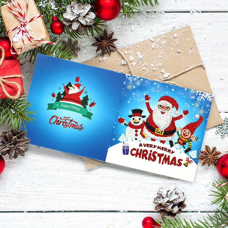 8pcs 5D DIY Partial Special Diamond Painting Xmas Greeting Cards Birthday Gifts