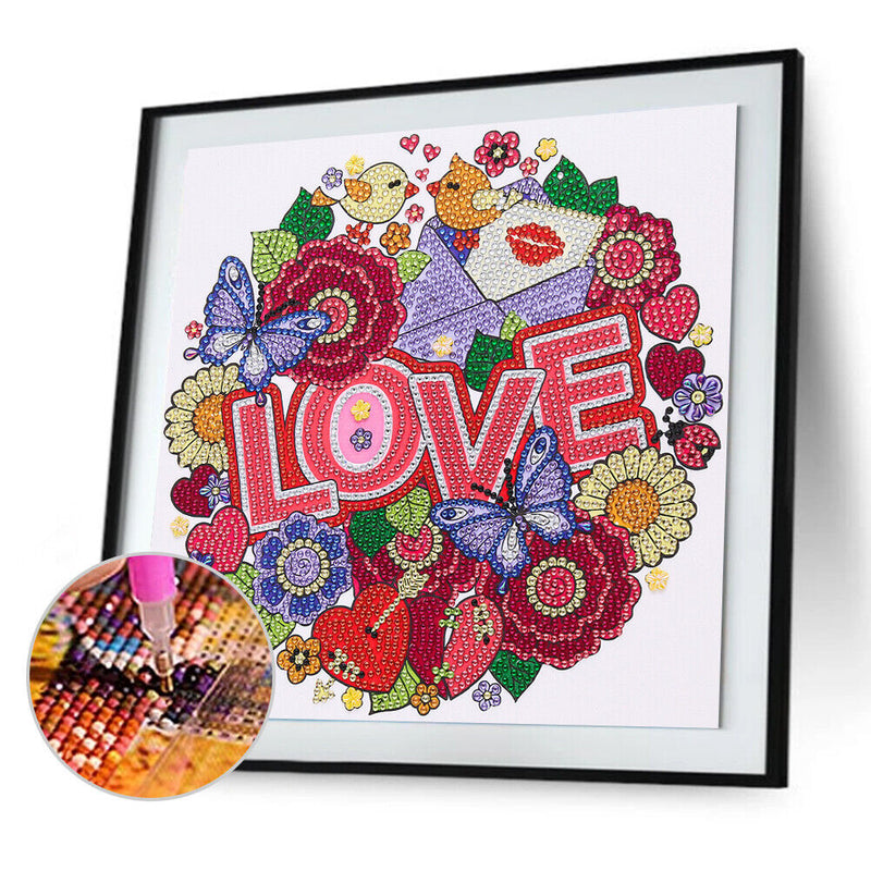 5D Partial Special Shape Drill Diamond Painting Love Mosaic Rhinestone Draw