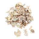 Wooden DIY Craft Eggs Easter Decorations Wood Chips Wood Slice Easter Rabbit