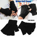 Novelty Fashion Fingerless Gloves Knitted glove Half Finger Warm Black handwear