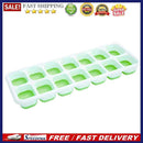 2*14 Grid Ice Cube Tray Mold DIY Popsicle Ice Cube Freezer with Cover Green