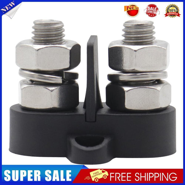 Bus Bar Terminal Block M10 + M8 Power Distribution Stud for RV Boat (Black)